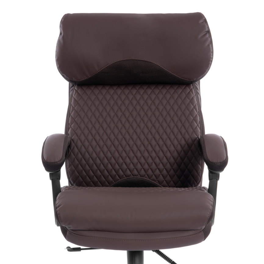 Кресло Chief metalBL  кож/зам/ткань, коричневый/коричневый стеганный, 36-36/36-36 стеганный/TW-24 фото 11