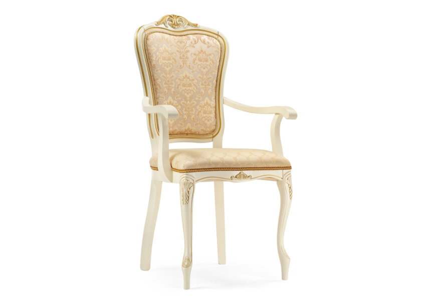 Стул деревянный Руджеро патина золото / бежевый фото 1