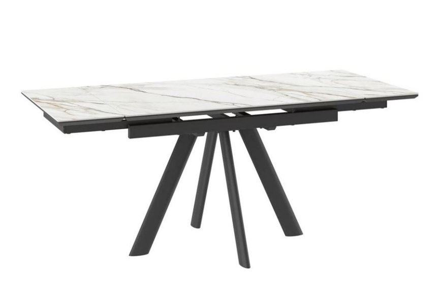 Cтол с керамическим покрытием JACK-120 (CALAKATTA GOLD ST CER/Черный) 120(30+30)х80 фото 2