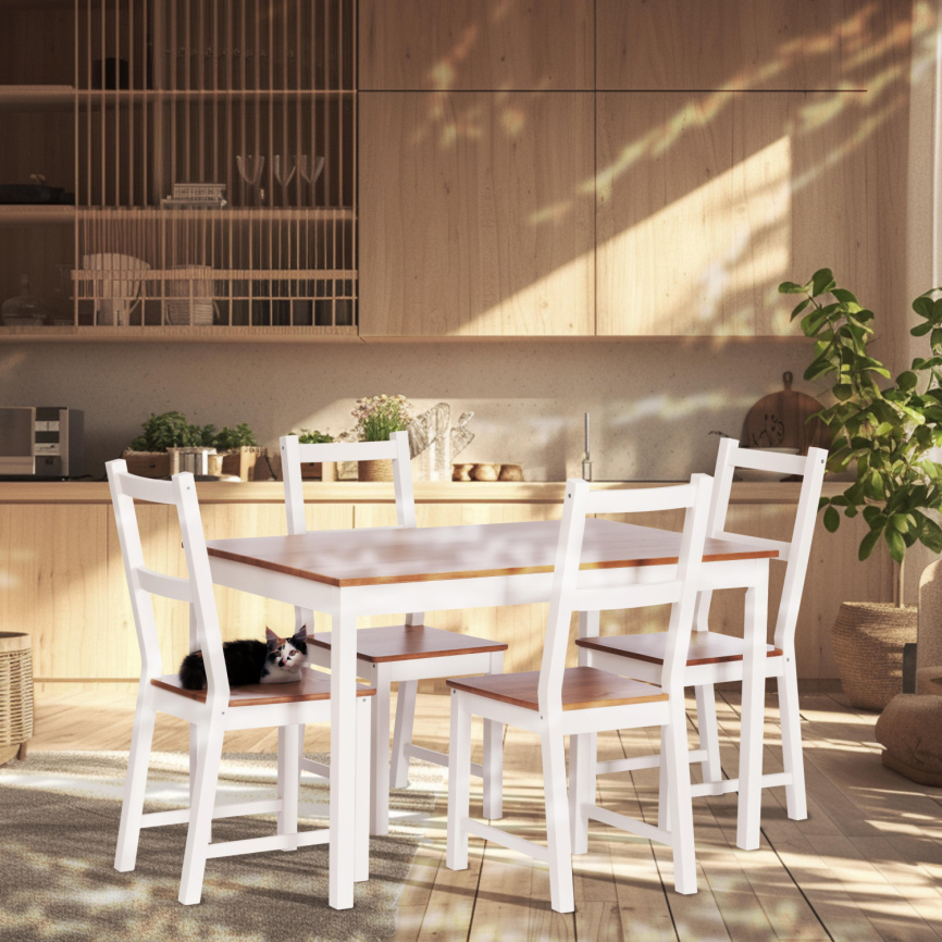 Стул Соната / Sonata chair массив сосны, 41х50х95 см, антик/белый фото 4
