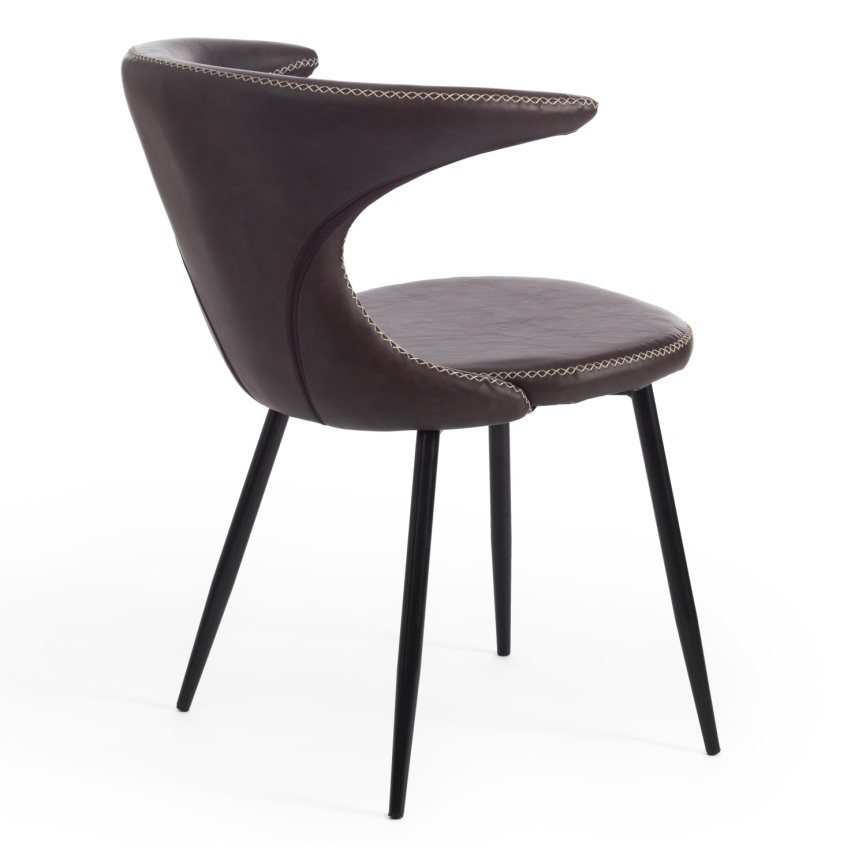 Стул FLAIR (mod. 9020) / 1 шт. в упаковке экокожа/металл, 60 х 56 х 78 см , коричневый 1/черный  фото 3
