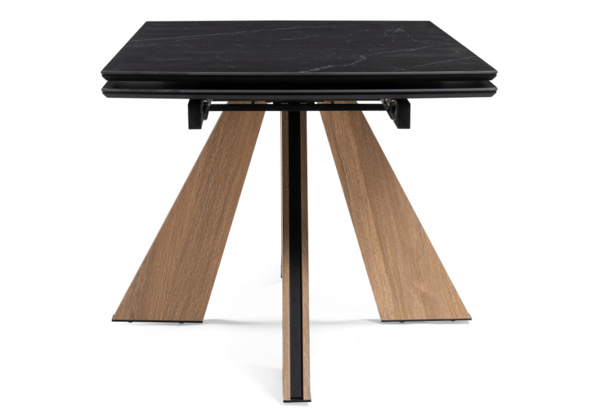 Керамический стол Шаннон 180(240)х90х79 черный мрамор / дуб монтана фото 4