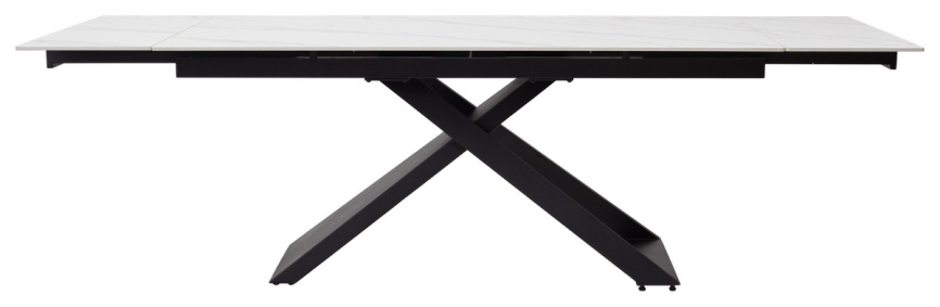 Стол LIVORNO 180 MATT WHITE MARBLE SOLID CERAMIC / BLACK, ®DISAUR фото 4