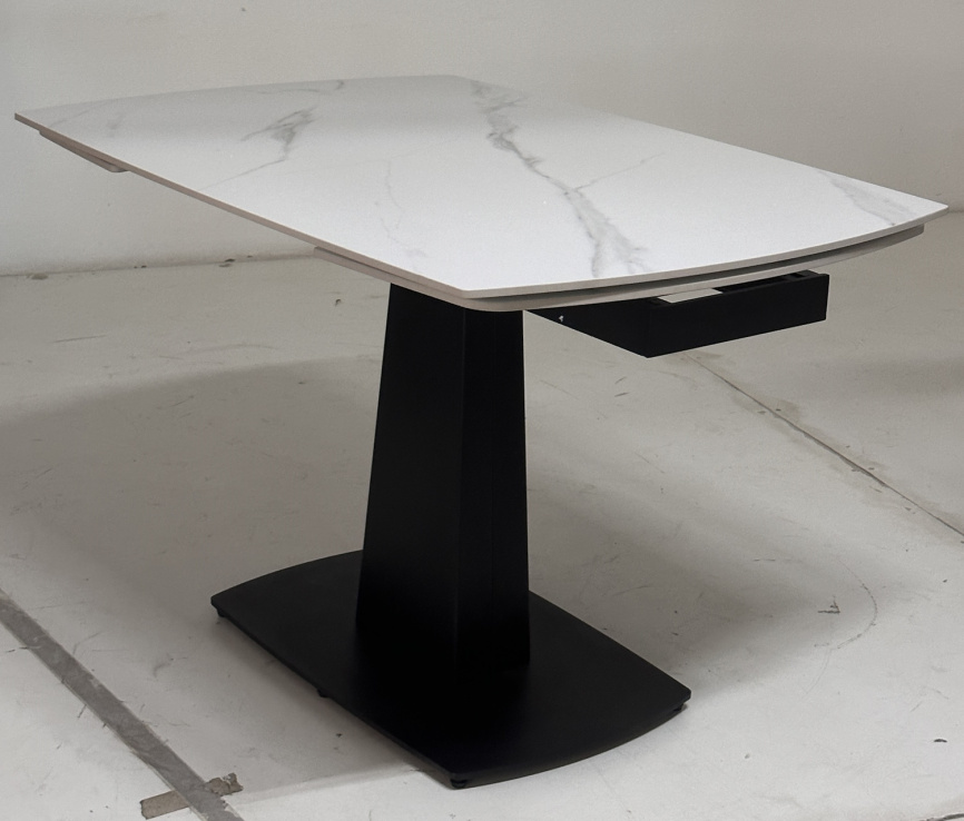 Стол BALDE 120 MATT WHITE MARBLE SOLID CERAMIC / BLACK, ®DISAUR фото 8