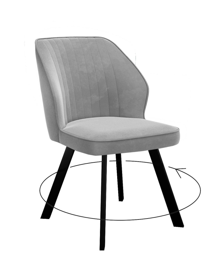 Стул DikLine 232 поворотный B22 GREY, ножки черные фото 1