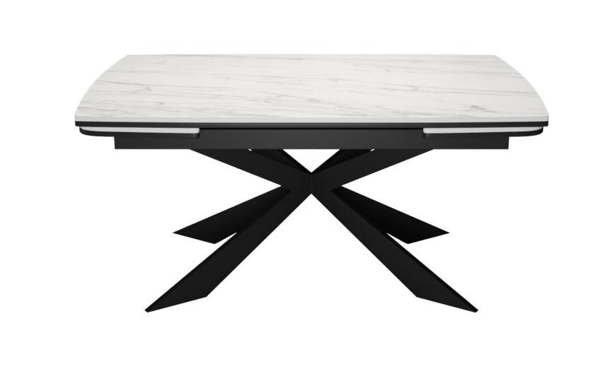 Стол DikLine KM160 керамика белый мрамор С41 матовая/опоры черные (2 уп.) фото 2