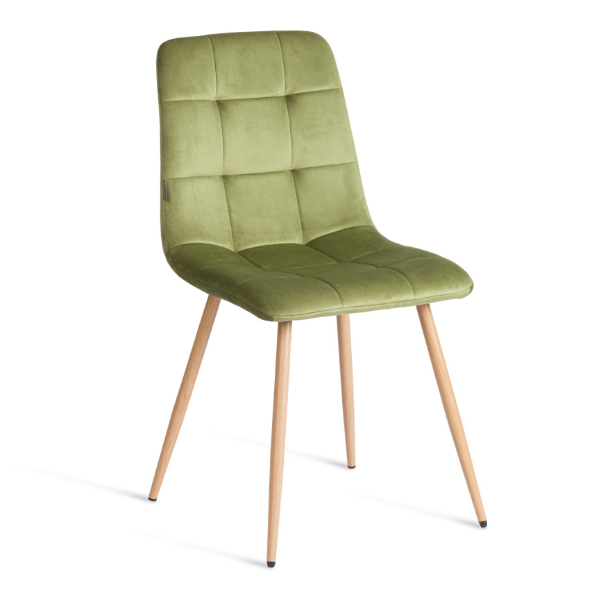 Стул CHILLY (mod. JSC-220) Велюр/металл , 44,5х52,5х88 см, Green (зеленый) HLR54 / натуральный фото 1