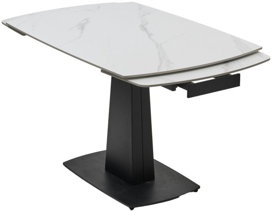 Стол БАЛД (BALDE) 140 цвет БЕЛЫЙ МРАМОР МАТОВЫЙ (MATT WHITE MARBLE SOLID CERAMIC) / ЧЕРНЫЙ, ®DISAUR фото 2