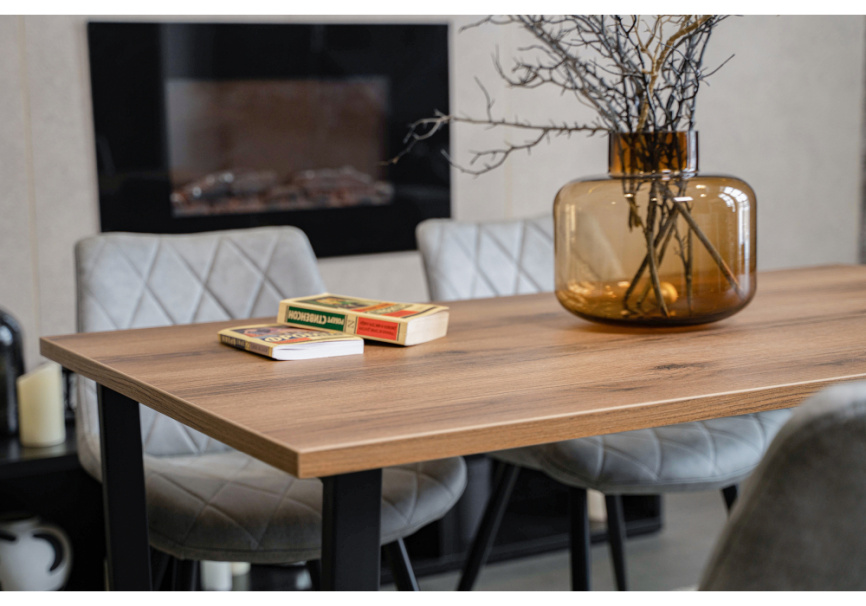 Стол деревянный Лота Лофт 120x75 дуб крафт табачный / черный матовый фото 6