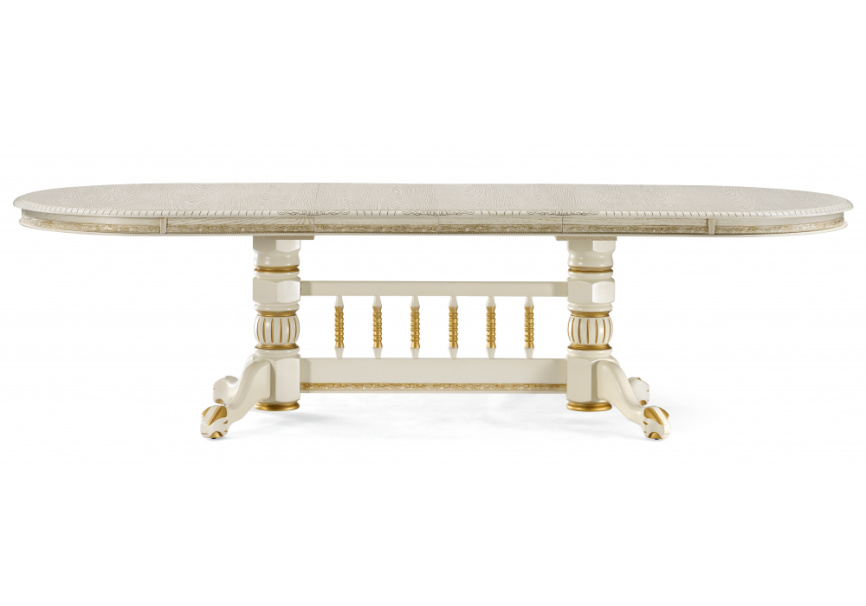 Стол деревянный Кантри крем с золотой патиной фото 4