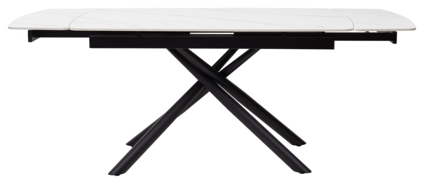 Стол RIVOLI 140 MATT WHITE MARBLE SOLID CERAMIC / BLACK, ®DISAUR фото 4