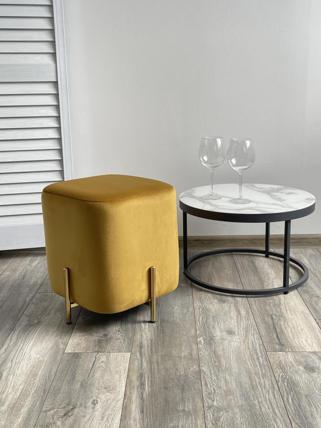 Пуф для гостиной ARES BLUVEL-68 YELLOW / GOLD М-City фото 4