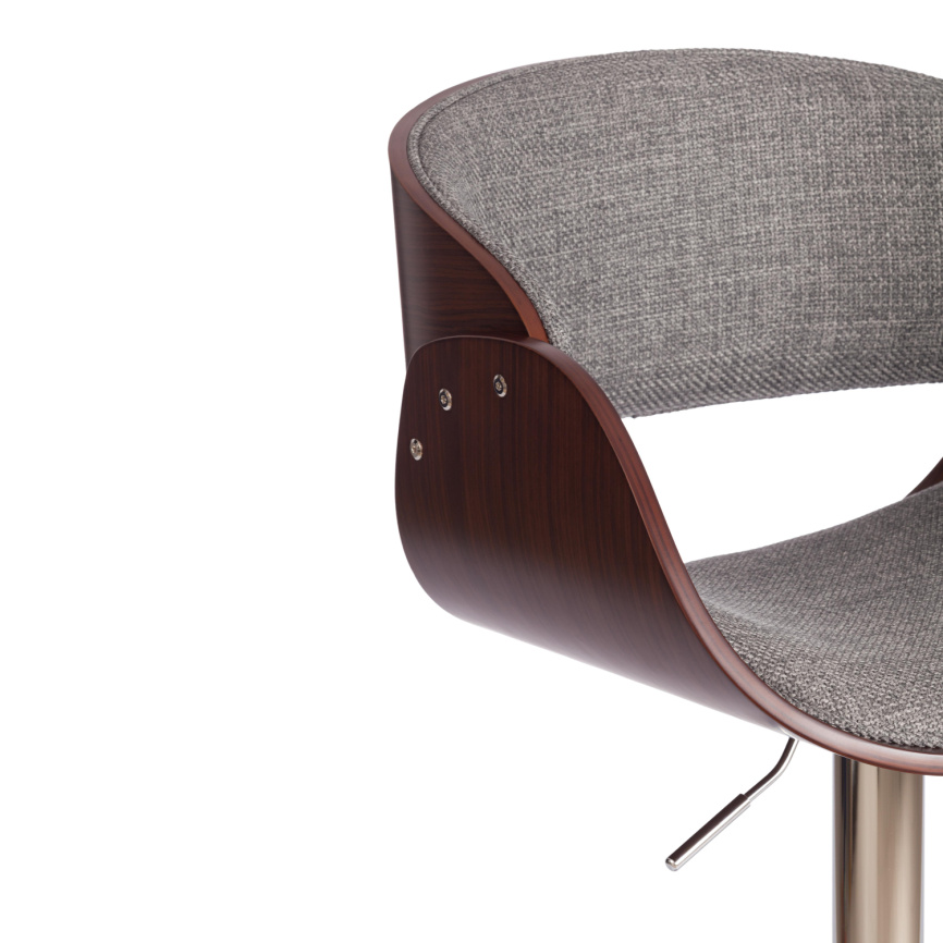 Стул барный Ландо/Lando (мод.4036) металл/дерево/ткань, 59х51х93-114см, высота сиденья 62-83см, серы фото 7