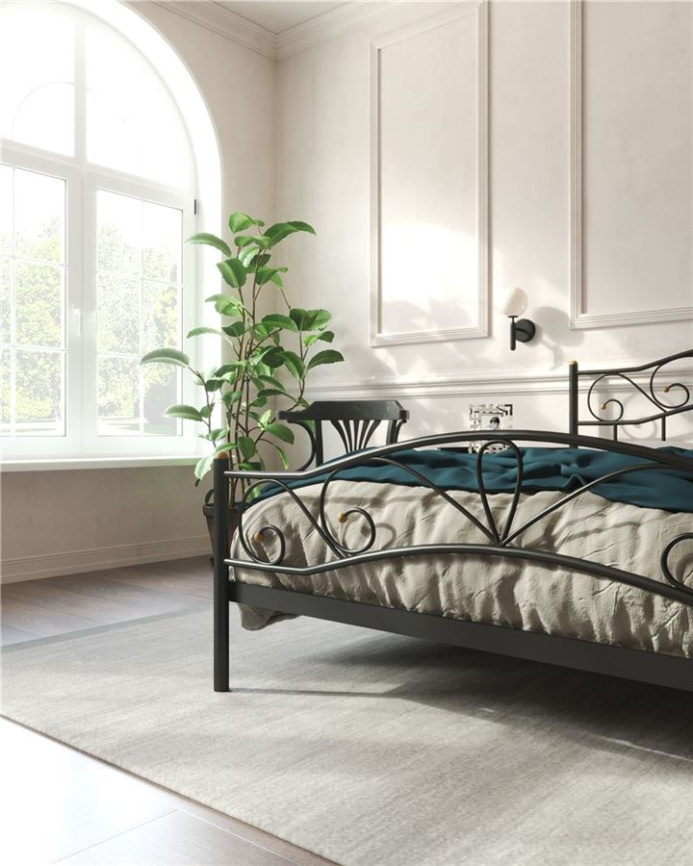 Кровать с изножьем "Глэдис"  (120х200/ноги металл/цвет Чёрный) фото 5