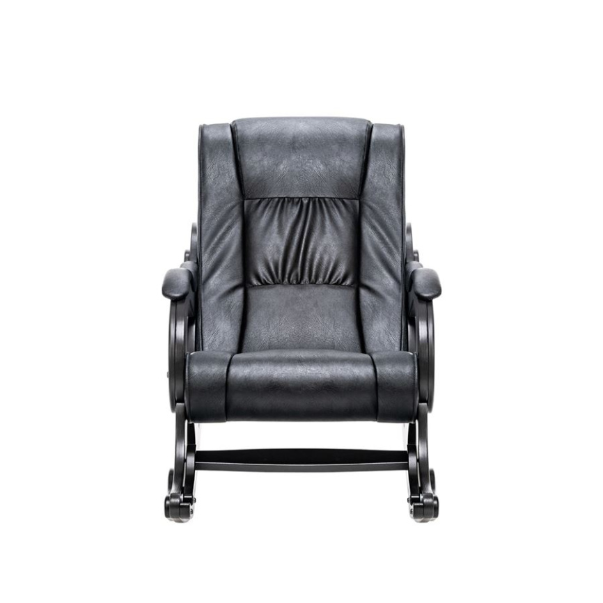 Кресло-качалка Сенатор 77 (Венге / к/з Марвел черный) фото 2