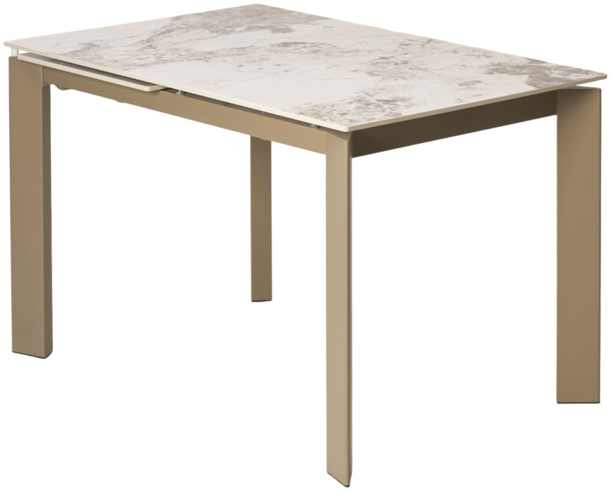 Стол КОРНЕР (CORNER) 120 цвет ПАНДОРА (GLOSS LUXURY PANDORA SOLID CERAMIC) / ТАУПЕ, ®DISAUR фото 1