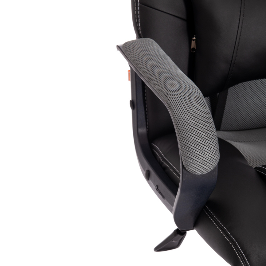 Кресло Драйвер/Driver (22) кож/зам/ткань, черный/серый, 36-6/TW-12 фото 10