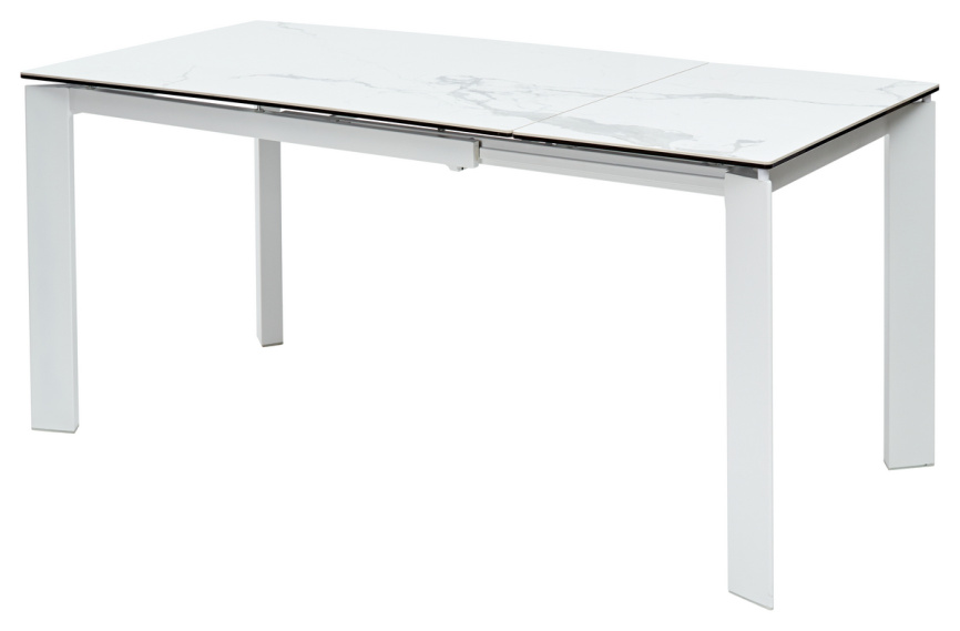 Стол CORNER 120 HIGH GLOSS STATUARIO керамика, стекло/ белый каркас, ®DISAUR фото 6