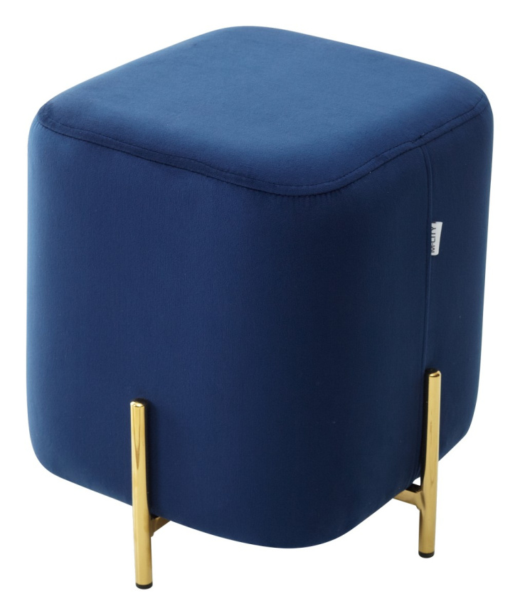 Пуф для гостиной ARES BLUVEL-86 NAVY BLUE / GOLD М-City фото 1