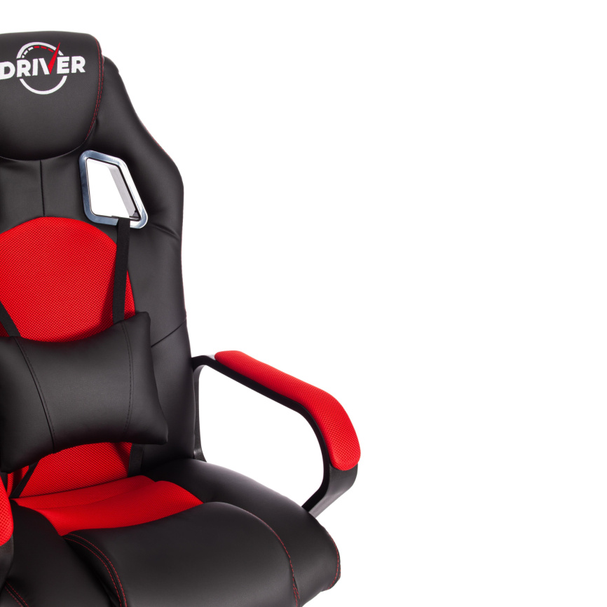 Кресло Драйвер/Driver (22) кож/зам/ткань, черный/красный, 36-6/TW-08 фото 12