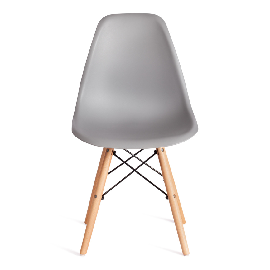 Стул CINDY (EAMES) (mod. 1801) дерево бук/металл/сиденье пластик, 45x51x82 см, Light grey (светло-се фото 5