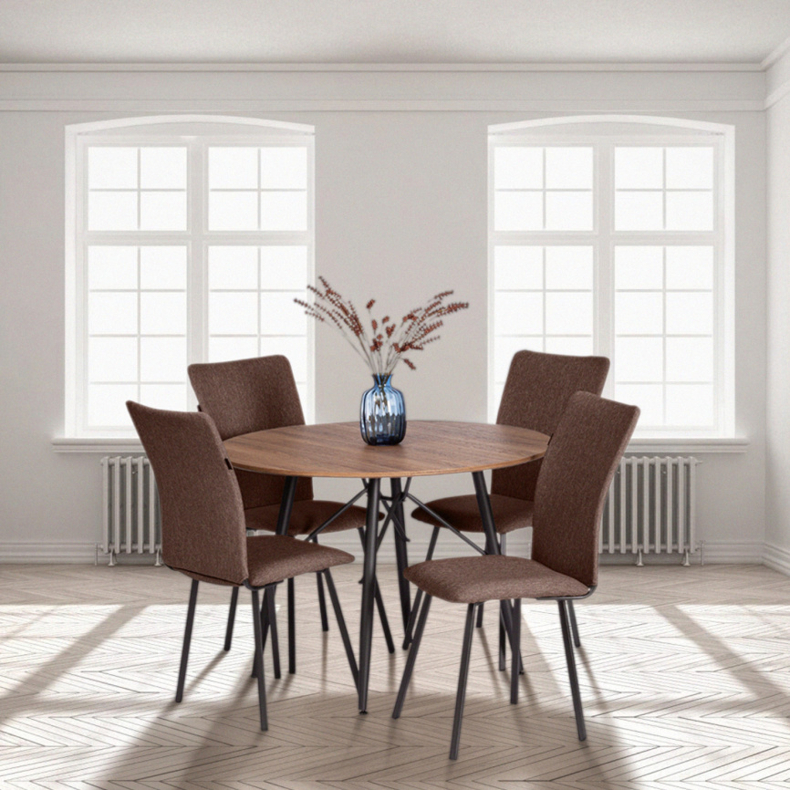 Стул обеденный Ля Русс/La Rousse ткань рогожка, коричневый/черный, 3м7-147, 49х50х93см фото 7