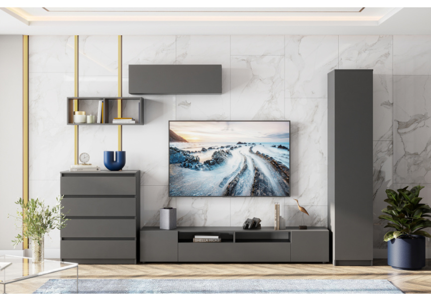 Шкаф Сибити одностворчатый графит серый фото 2