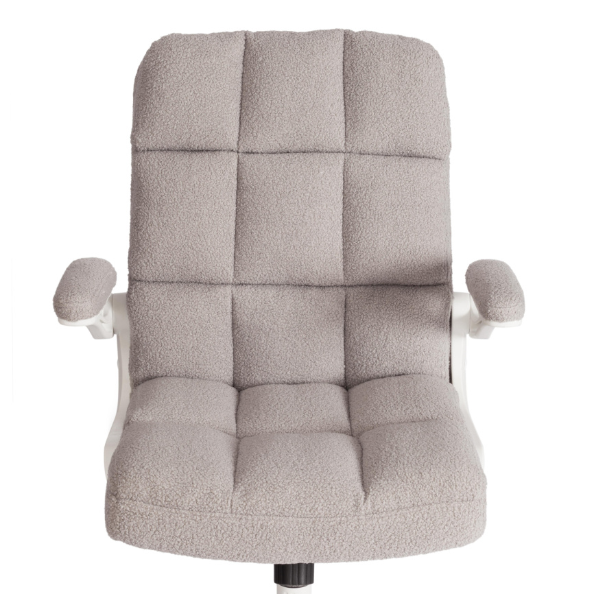 Кресло Лугано Вт/Lugano Wh ткань teddy/тедди, светло-серый фото 6