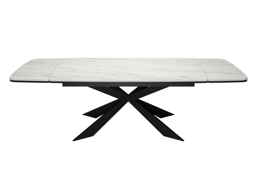 Стол DikLine KM160 керамика белый мрамор С41 матовая/опоры черные (2 уп.) фото 6