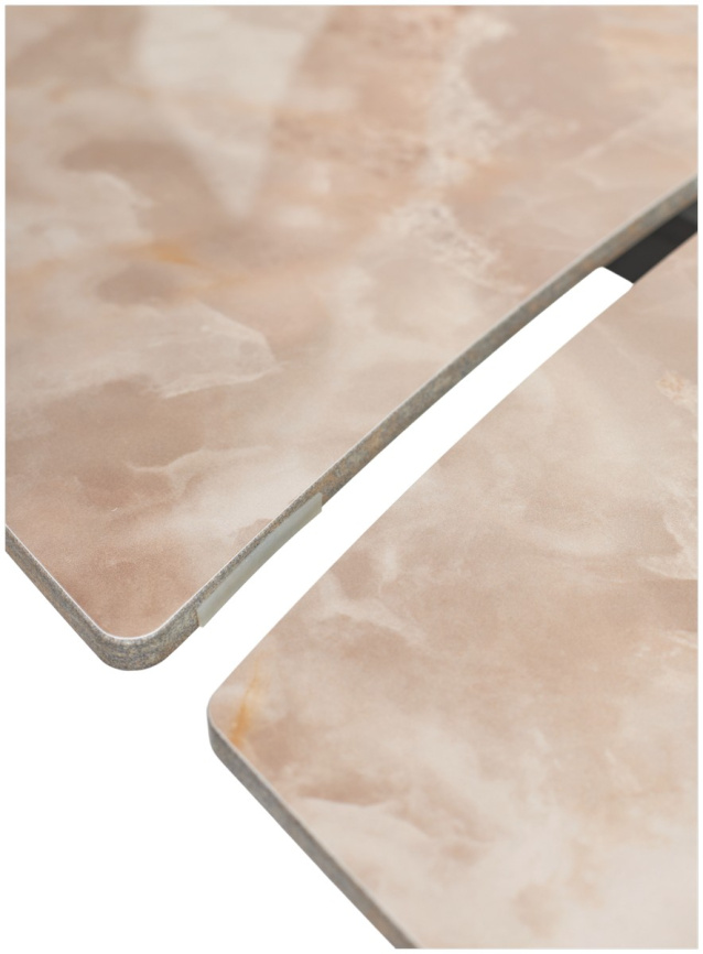 Стол БАЛД (BALDE) 140 цвет АМБЕР ЖАДЕ ГЛЯНЦЕВЫЙ (GLOSS AMBER JADE SOLID CERAMIC) / ЧЕРНЫЙ, ®DISAUR фото 8