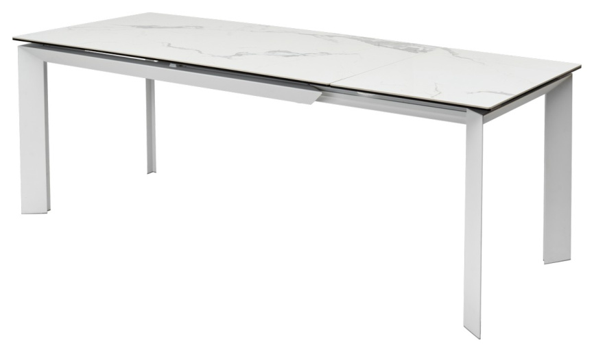 Стол CREMONA 140 MATTE STATUARIO Белый мрамор матовый, керамика/ белый каркас, ®DISAUR фото 6