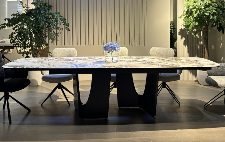 Стол BIRGER 200 KL-188 Контрастный мрамор, итальянская керамика, ®DISAUR фото 1