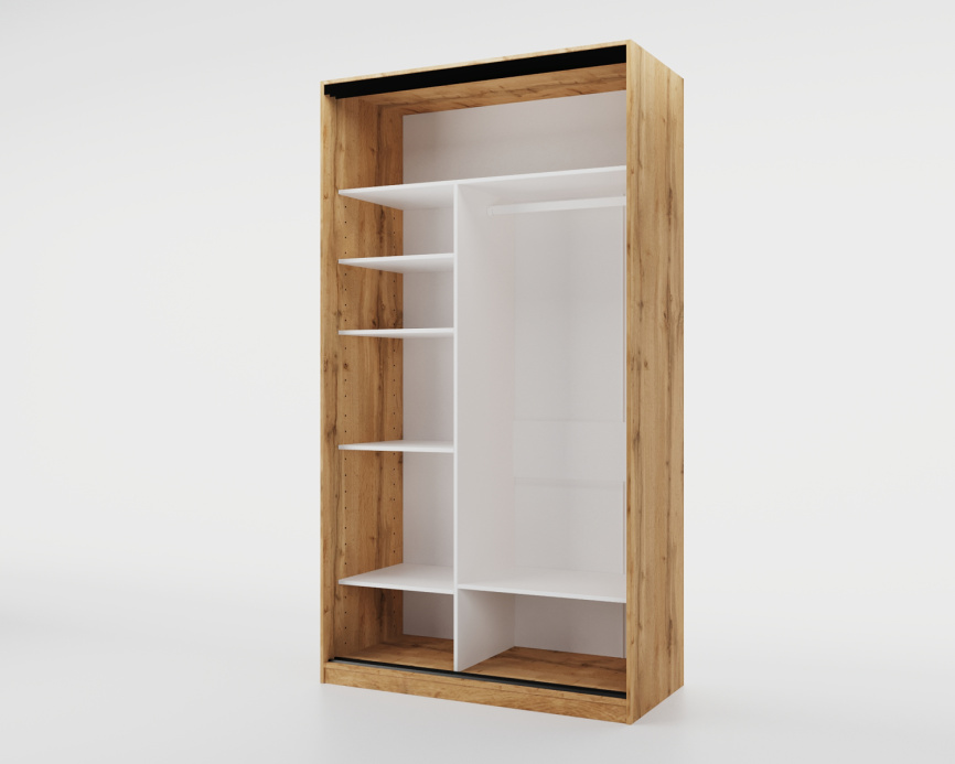 Шкаф-купе СЛИМ,125*60, Дуб вотан, Темно-серый фото 4