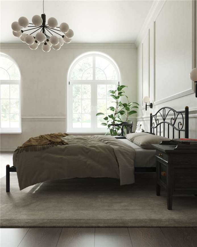 Кровать "Глэдис" без изножья (160х200/ноги металл/цвет Чёрный) фото 2