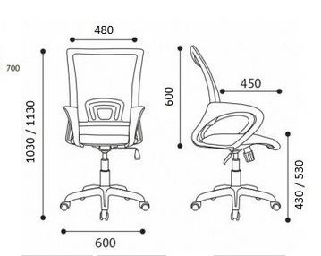 Кресло Оптима спинка сетка (черная)/сиденье кож/зам (черный) фото 2