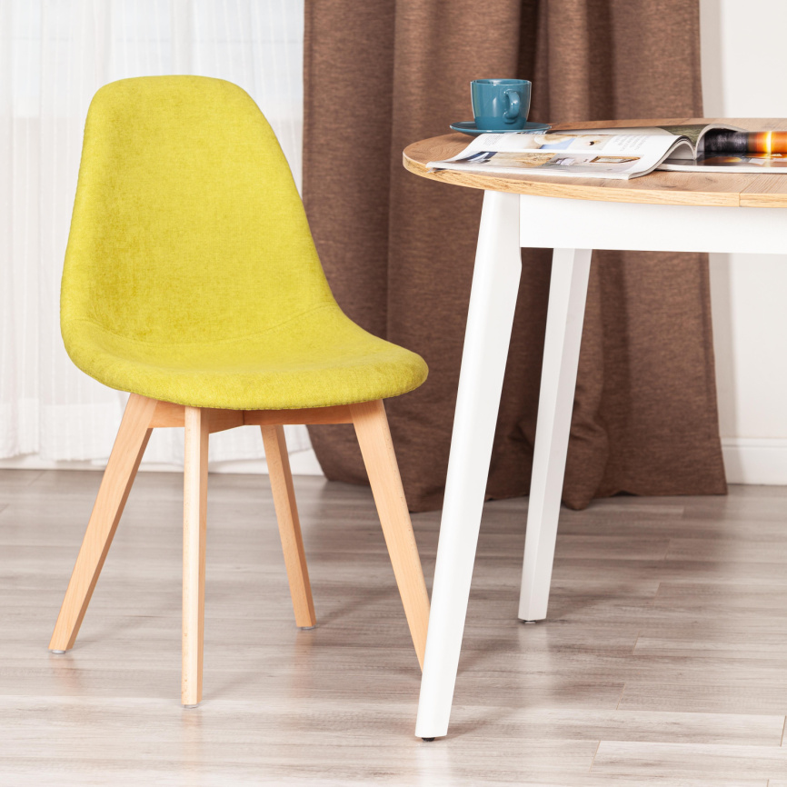 Стул Синди Софт/Cindy Soft (мод.C1021F1-1) фактурный велюр/дерево бук, 55х48х83см, светло-зеленый/на фото 9