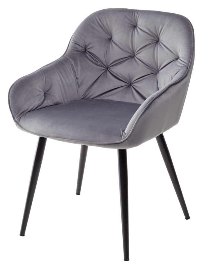 Стул BREEZE BLUVEL-14 GREY, велюр / черный каркас М-City фото 1