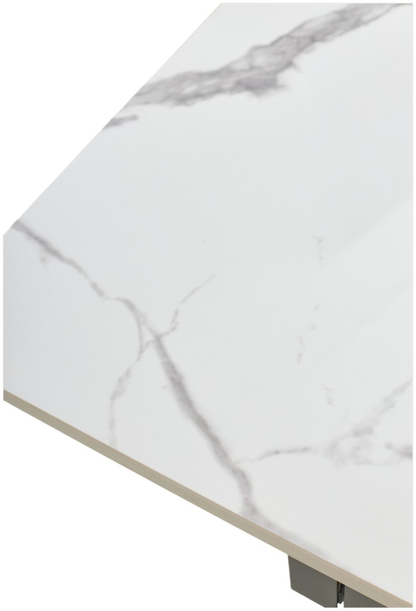 Стол ESTEBIO 160 GLOSS STATUARIO WHITE SOLID CERAMIC / Серый металлик, ®DISAUR фото 6