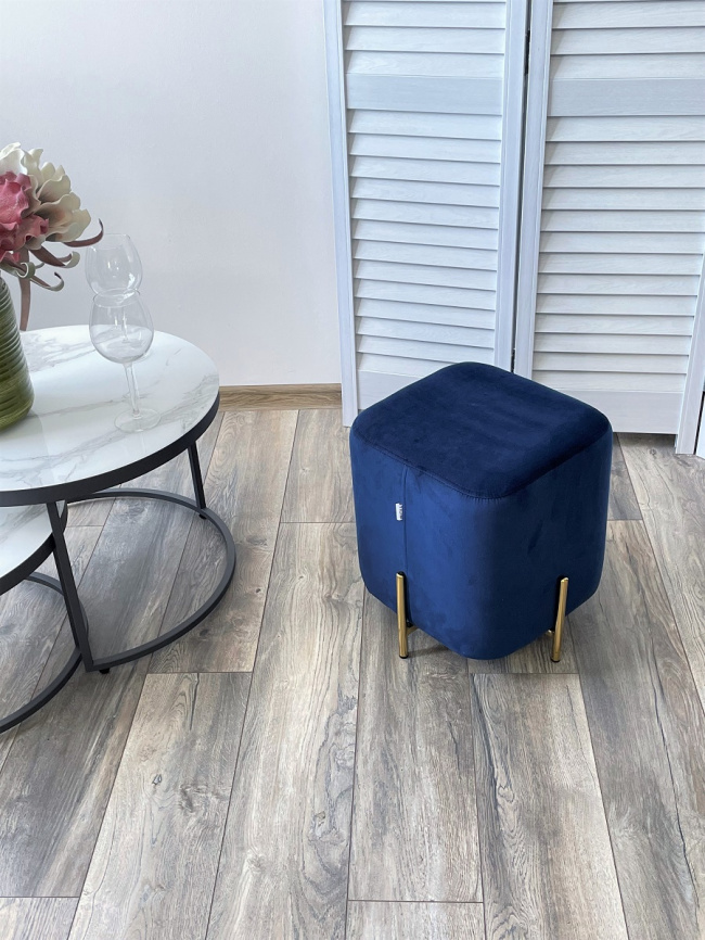 Пуф для гостиной ARES BLUVEL-86 NAVY BLUE / GOLD М-City фото 3