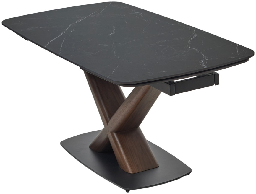 Стол BLANCO 160 MATT BLACK MARBLE SOLID CERAMIC / Орех, ®DISAUR фото 7