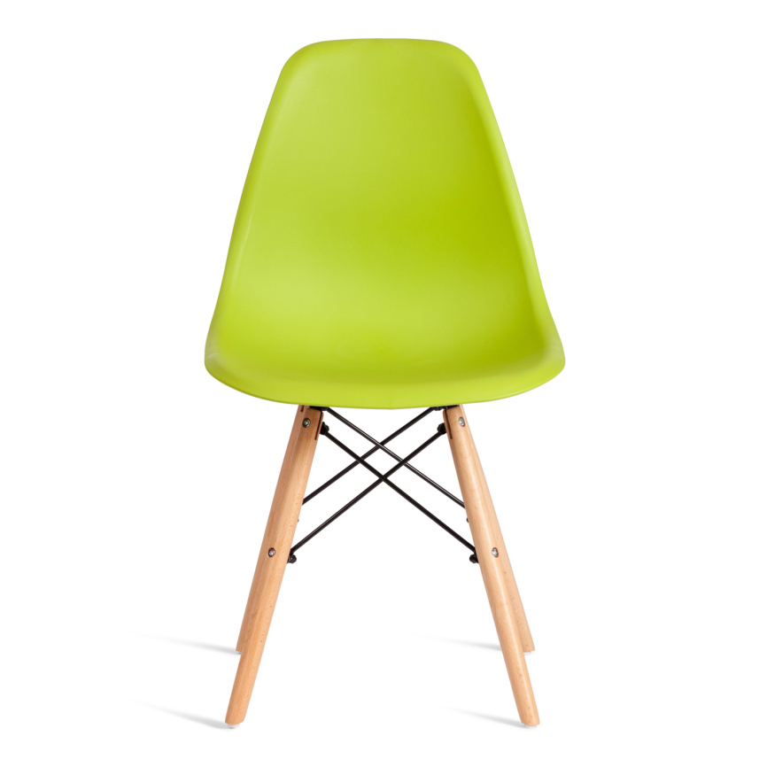 Стул CINDY (EAMES) (mod. 1801) дерево бук/металл/сиденье пластик, 45x51x82 см, Olive (оливковый)  фото 5