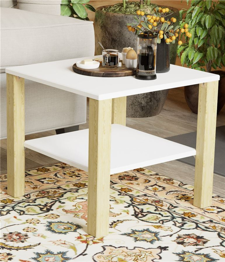 Стол журнальный "Матео" (Белый / Дуб янтарный) фото 2