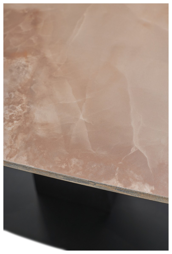 Стол БАЛД (BALDE) 140 цвет АМБЕР ЖАДЕ ГЛЯНЦЕВЫЙ (GLOSS AMBER JADE SOLID CERAMIC) / ЧЕРНЫЙ, ®DISAUR фото 12