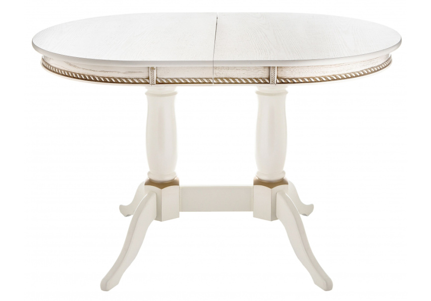 Стол деревянный Кантри 120 молочный / золотая патина фото 4