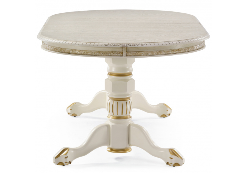 Стол деревянный Кантри крем с золотой патиной фото 7