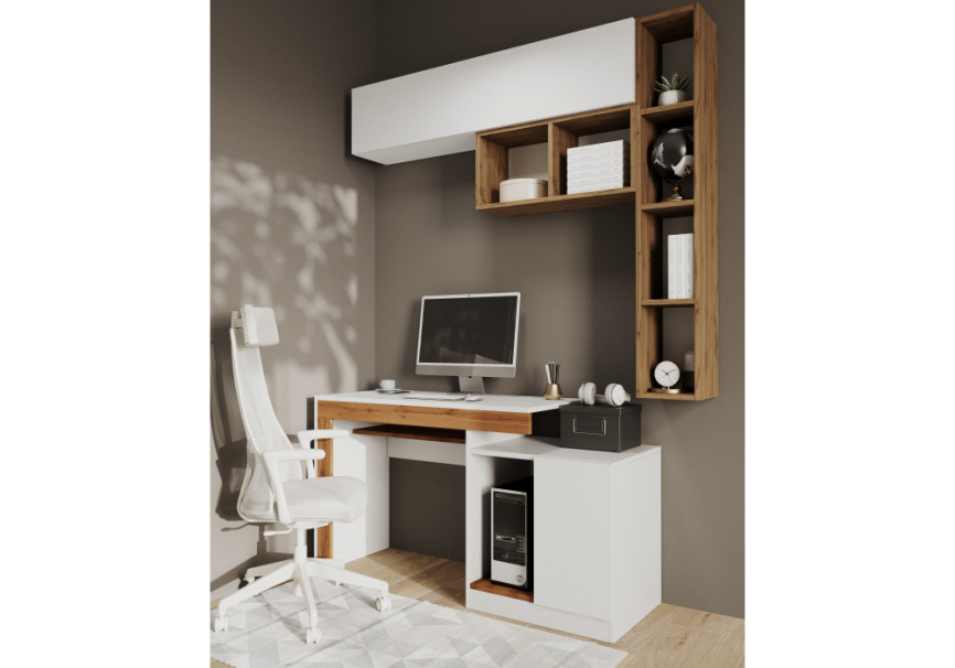 Корпусная мебель Модена комплектация 2 белый / дуб вотан фото 1