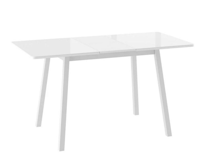 Cтол раздвижной со стеклом ТИРК Радиал-94 (Белый/Белый) 94(126)х64 фото 2