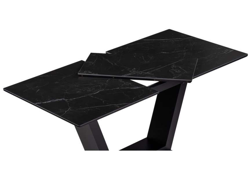 Керамический стол Иматра 140(180)х80х76 черный мрамор / черный фото 5