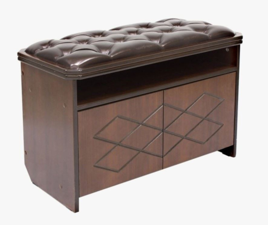 Банкетка "Патриция" (орех, к/з орегон 120, каретная стяжка) Вис фото 1