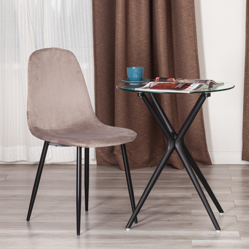 Стул Бриз/Breeze (мод.JSC-58) велюр/металл, 44х53х86см, кофейный HLR9/черный фото 9